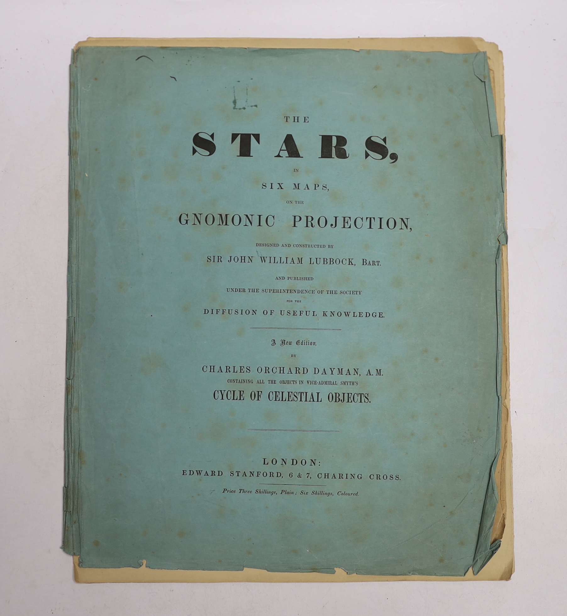 Sir John Lubbock, The Stars in Six Maps on the Gnomonic Projection, pub. Edward Stanford, London, circa 1844, 46 x 38cm